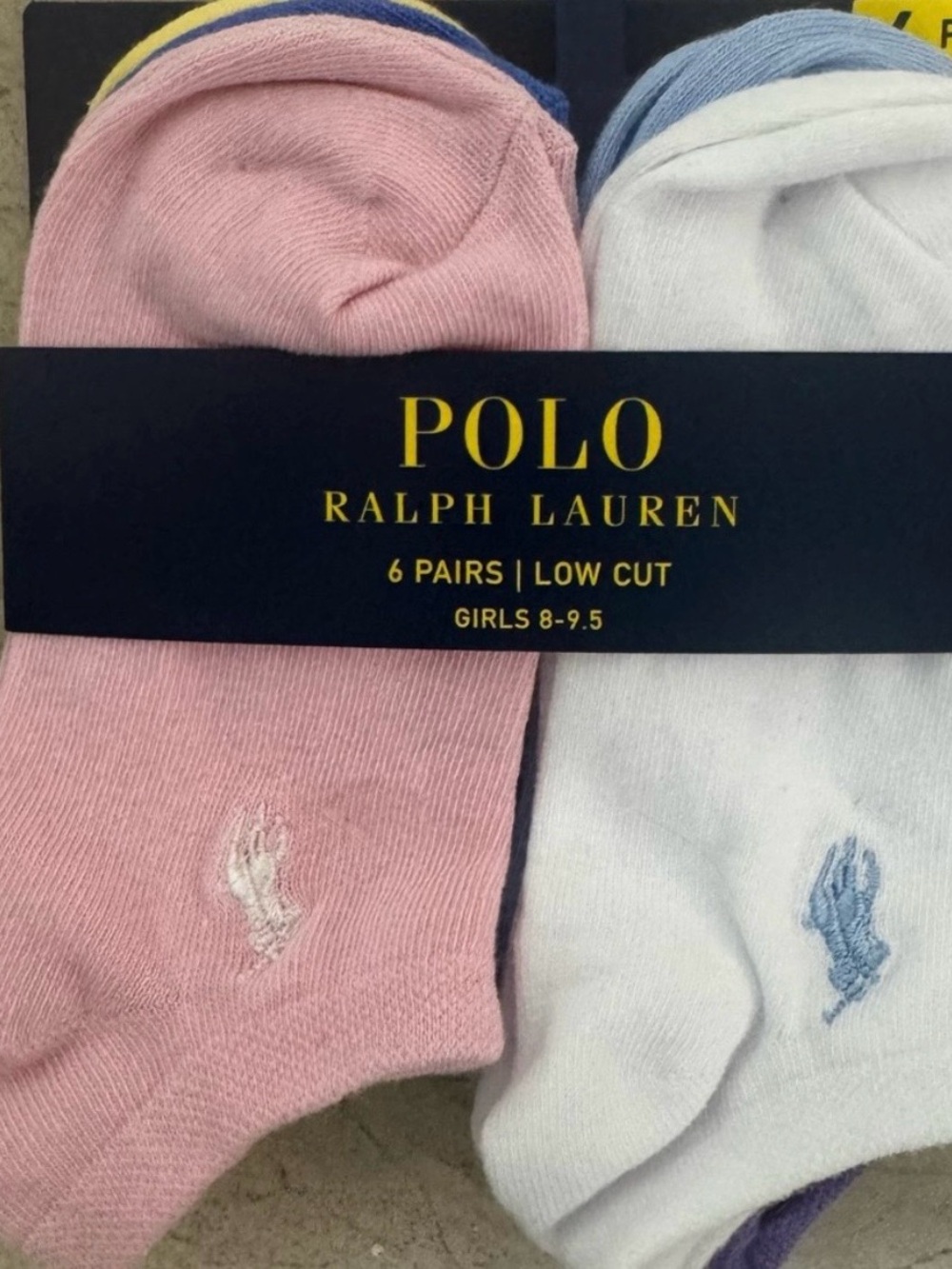 Polo Ralph Lauren Girls' Classic Solid Low Cut Socks, Pack of 6 - Picture 5 of 10